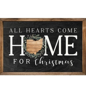 Personalized State All Hearts Come Home Wreath Black